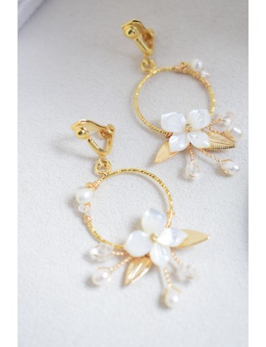 Boucles d'oreilles Mirage fermoirs clips, pour mariée champêtre