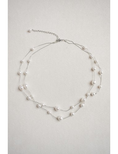 Collier de mariage Louisiane avec chaine perlée irrégulière