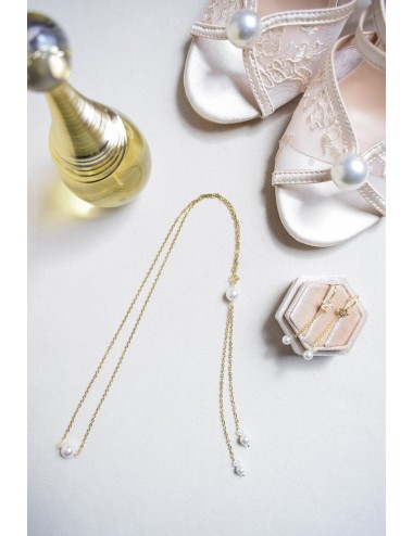 Boucles d'oreilles pendantes pour mariée, fleurs et perles, Sanka