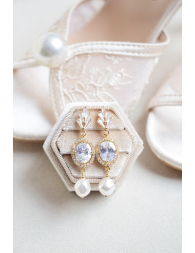 Boucles d'oreilles Parisienne pour mariée glam chic