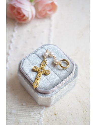 Bijou de bouquet Croix Catholique pour mariage