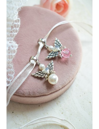 Breloque Ange avec coeur, en mémoire d'un proche disparu pour mariage