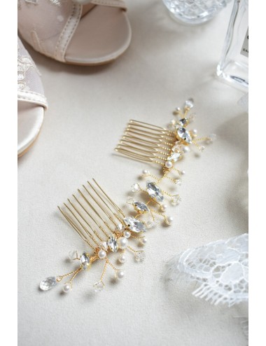 Peigne à cheveux pour la mariée modèle Précieuse, style glam chic