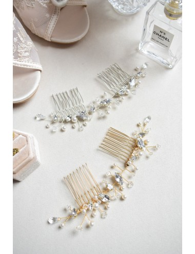 Peigne à cheveux pour la mariée modèle Précieuse, style glam chic