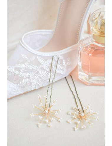 Pic à cheveux en perles en forme de fleur ''Agapanthe'' pour la mariée