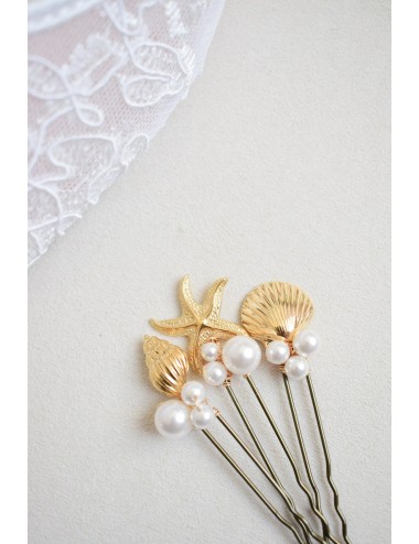 3 pics cheveux sur le thème de la mer, pour coiffure de mariée