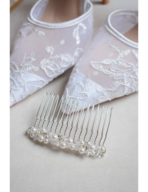 Peigne à cheveux pour la mariée modèle Orphée, en perles et strass