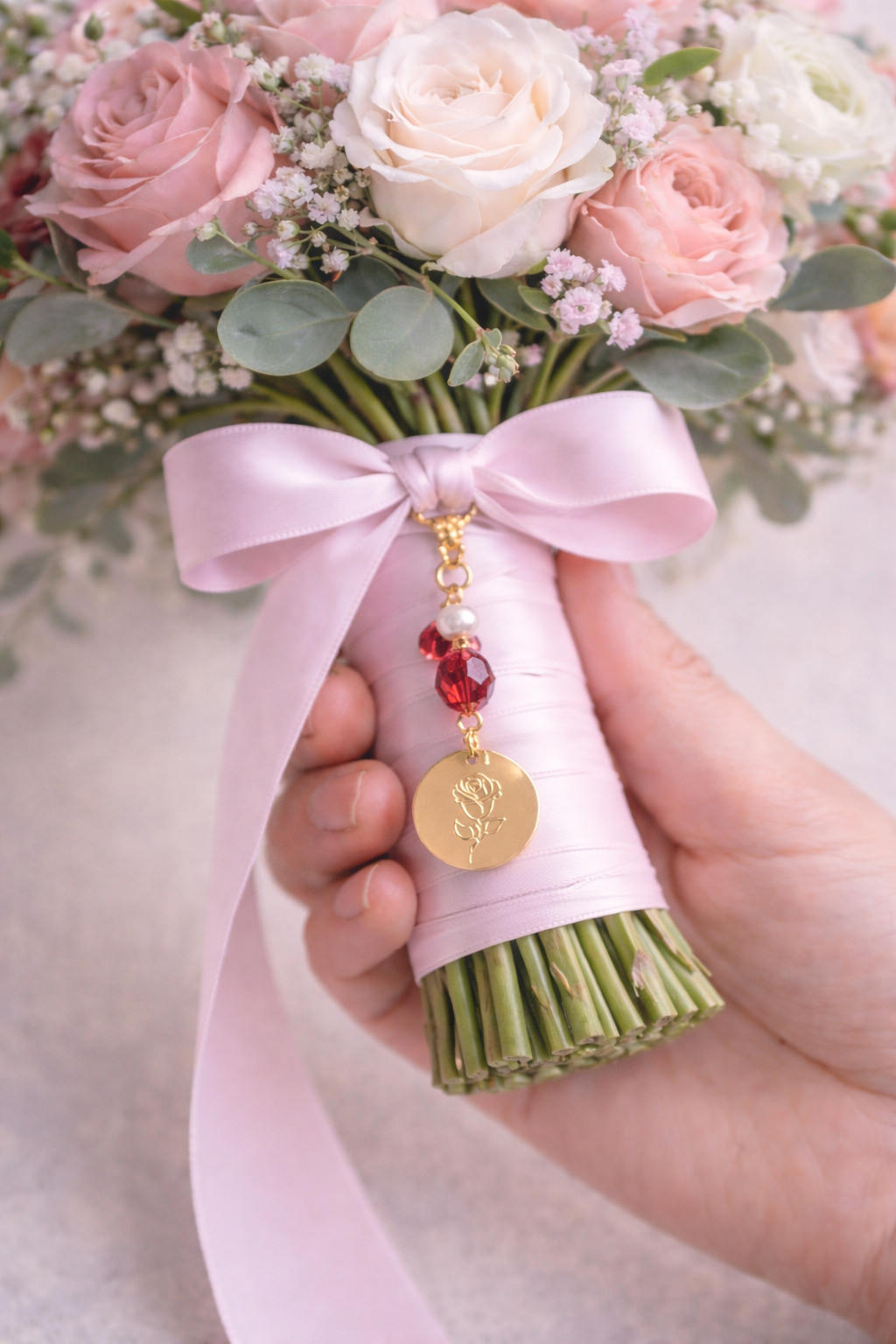 accessoire pour bouquet de mariage à fixer avec un ruban
