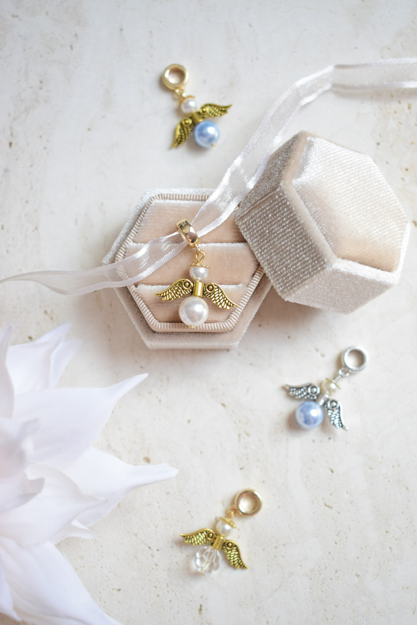 bijou de bouquet de mariage en forme d'ange